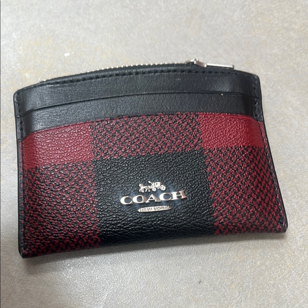 Coach Black and Red Card Holder